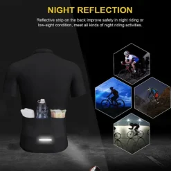 Men's Cycling Jersey Graphic Geometric Short Sleeve Bike Tee Tshirt Jersey Top with 3 Rear Pockets UV Resistant Quick Dry Front Zipper Reflective Strips Sports Blue Sky Blue Clothing Apparel