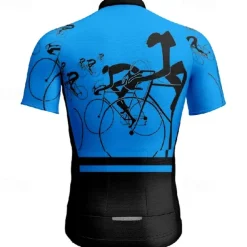 Men's Cycling Jersey Graphic Short Sleeve Bike Tee Tshirt Jersey with 3 Rear Pockets Mountain Bike MTB Quick Dry Anatomic Design Wicking Breathable Sports Yellow Red Blue Clothing Apparel