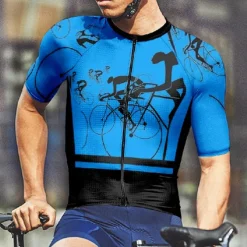 Men's Cycling Jersey Graphic Short Sleeve Bike Tee Tshirt Jersey with 3 Rear Pockets Mountain Bike MTB Quick Dry Anatomic Design Wicking Breathable Sports Yellow Red Blue Clothing Apparel