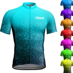 Men's Cycling Jersey Graphic Short Sleeve Bike Jersey Top with 3 Rear Pockets Mountain Bike MTB Road Bike Cycling Quick Dry Reflective Strips Back Pocket Moisture Wicking Sports Yellow Red Blue