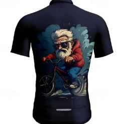 Men's Cycling Jersey Graphic Short Sleeve Bike Tee Tshirt Jersey with 3 Rear Pockets Mountain Bike MTB Quick Dry Anatomic Design Wicking Breathable Sports Dark Grey Black Dark Navy Clothing Apparel