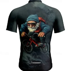 Men's Cycling Jersey Graphic Short Sleeve Bike Tee Tshirt Jersey with 3 Rear Pockets Mountain Bike MTB Quick Dry Anatomic Design Wicking Breathable Sports Dark Grey Black Dark Navy Clothing Apparel