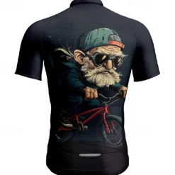 Men's Cycling Jersey Graphic Short Sleeve Bike Tee Tshirt Jersey with 3 Rear Pockets Mountain Bike MTB Quick Dry Anatomic Design Wicking Breathable Sports Dark Grey Black Dark Navy Clothing Apparel