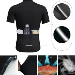 Men's Cycling Jersey Graphic Funny Short Sleeve Bike Jersey Top with 3 Rear Pockets Mountain Bike MTB Road Bike Cycling Quick Dry Reflective Strips Back Pocket Moisture Wicking Sports Blue Rainbow