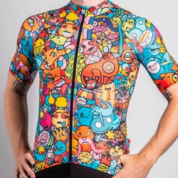 Men's Cycling Jersey Graphic Funny Short Sleeve Bike Jersey Top with 3 Rear Pockets Mountain Bike MTB Road Bike Cycling Quick Dry Reflective Strips Back Pocket Moisture Wicking Sports Blue Rainbow