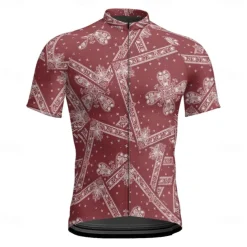 Men's Cycling Jersey Graphic Short Sleeve Bike Tee Tshirt Jersey with 3 Rear Pockets Mountain Bike MTB Quick Dry Anatomic Design Wicking Breathable Sports Wine Red Black Purple Clothing Apparel