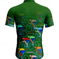 Men's Cycling Jersey Graphic Short Sleeve Bike Tee Tshirt Jersey with 3 Rear Pockets Mountain Bike MTB Quick Dry Anatomic Design Wicking Breathable Sports Black Yellow Red Clothing Apparel