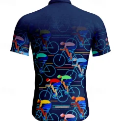 Men's Cycling Jersey Graphic Short Sleeve Bike Tee Tshirt Jersey with 3 Rear Pockets Mountain Bike MTB Quick Dry Anatomic Design Wicking Breathable Sports Black Yellow Red Clothing Apparel