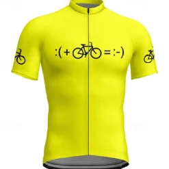 Men's Cycling Jersey Graphic Short Sleeve Bike Tee Tshirt Jersey with 3 Rear Pockets Mountain Bike MTB Quick Dry Anatomic Design Wicking Breathable Sports Yellow Red Blue Clothing Apparel
