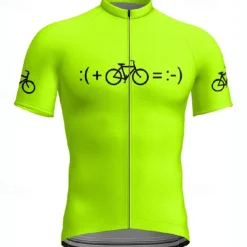 Men's Cycling Jersey Graphic Short Sleeve Bike Tee Tshirt Jersey with 3 Rear Pockets Mountain Bike MTB Quick Dry Anatomic Design Wicking Breathable Sports Yellow Red Blue Clothing Apparel