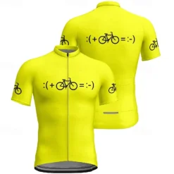 Men's Cycling Jersey Graphic Short Sleeve Bike Tee Tshirt Jersey with 3 Rear Pockets Mountain Bike MTB Quick Dry Anatomic Design Wicking Breathable Sports Yellow Red Blue Clothing Apparel