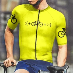 Men's Cycling Jersey Graphic Short Sleeve Bike Tee Tshirt Jersey with 3 Rear Pockets Mountain Bike MTB Quick Dry Anatomic Design Wicking Breathable Sports Yellow Red Blue Clothing Apparel