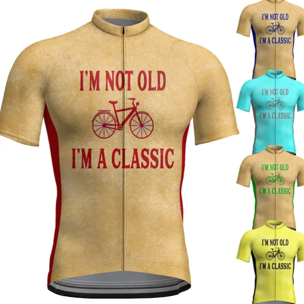 Men's Cycling Jersey Letter & Number Funny Short Sleeve Bike Tee Tshirt Jersey Top with 3 Rear Pockets Mountain Bike MTB Road Bike Cycling Quick Dry Reflective Strips Back Pocket Moisture Wicking