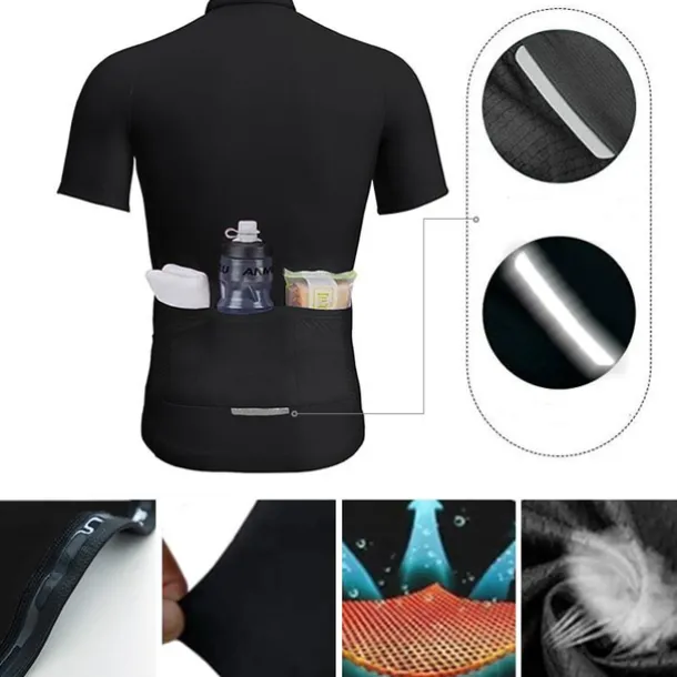 Men's Cycling Jersey Letter & Number Funny Short Sleeve Bike Tee Tshirt Jersey Top with 3 Rear Pockets Mountain Bike MTB Road Bike Cycling Quick Dry Reflective Strips Back Pocket Moisture Wicking