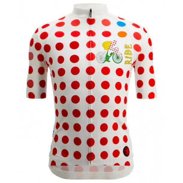 Men's Cycling Jersey Polka Dot Short Sleeve Bike Jersey Top with 3 Rear Pockets Mountain Bike MTB Road Bike Cycling Quick Dry Reflective Strips Back Pocket Moisture Wicking Sports Black White Yellow