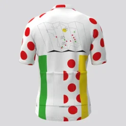 Men's Cycling Jersey Polka Dot Short Sleeve Bike Jersey Top with 3 Rear Pockets Mountain Bike MTB Road Bike Cycling Quick Dry Reflective Strips Back Pocket Moisture Wicking Sports Black White Yellow