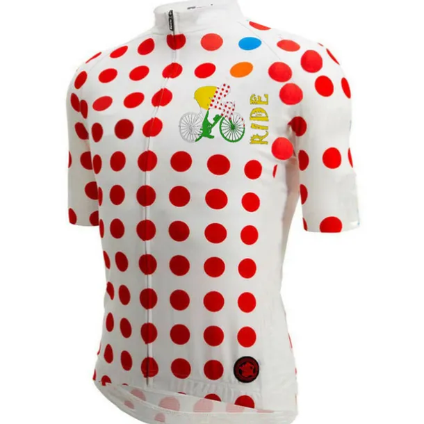 Men's Cycling Jersey Polka Dot Short Sleeve Bike Jersey Top with 3 Rear Pockets Mountain Bike MTB Road Bike Cycling Quick Dry Reflective Strips Back Pocket Moisture Wicking Sports Black White Yellow