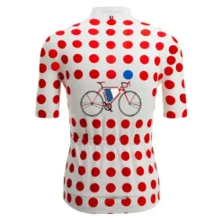 Men's Cycling Jersey Polka Dot Short Sleeve Bike Jersey Top with 3 Rear Pockets Mountain Bike MTB Road Bike Cycling Quick Dry Reflective Strips Back Pocket Moisture Wicking Sports Black White Yellow