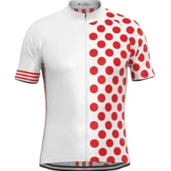 Men's Cycling Jersey Polka Dot Short Sleeve Bike Jersey Top with 3 Rear Pockets Mountain Bike MTB Road Bike Cycling Quick Dry Reflective Strips Back Pocket Moisture Wicking Sports Black White Yellow