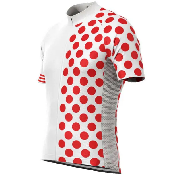 Men's Cycling Jersey Polka Dot Short Sleeve Bike Jersey Top with 3 Rear Pockets Mountain Bike MTB Road Bike Cycling Quick Dry Reflective Strips Back Pocket Moisture Wicking Sports Black White Yellow