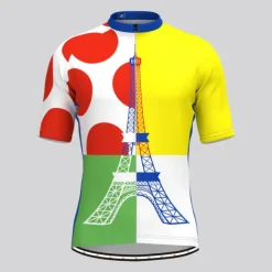 Men's Cycling Jersey Polka Dot Short Sleeve Bike Jersey Top with 3 Rear Pockets Mountain Bike MTB Road Bike Cycling Quick Dry Reflective Strips Back Pocket Moisture Wicking Sports Black White Yellow