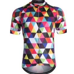 Men's Cycling Jersey Rainbow Plaid Checkered Patterned Short Sleeve Bike Jersey Top with 3 Rear Pockets Mountain Bike MTB Road Bike Cycling Quick Dry Front Zipper Back Pocket Sweat wicking Sports Red