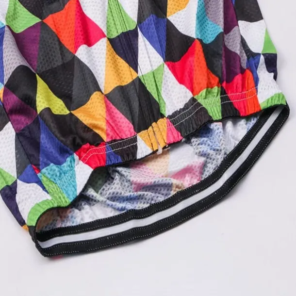 Men's Cycling Jersey Rainbow Plaid Checkered Patterned Short Sleeve Bike Jersey Top with 3 Rear Pockets Mountain Bike MTB Road Bike Cycling Quick Dry Front Zipper Back Pocket Sweat wicking Sports Red