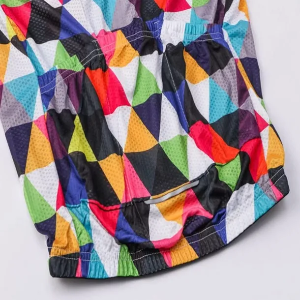 Men's Cycling Jersey Rainbow Plaid Checkered Patterned Short Sleeve Bike Jersey Top with 3 Rear Pockets Mountain Bike MTB Road Bike Cycling Quick Dry Front Zipper Back Pocket Sweat wicking Sports Red