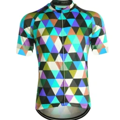 Men's Cycling Jersey Rainbow Plaid Checkered Patterned Short Sleeve Bike Jersey Top with 3 Rear Pockets Mountain Bike MTB Road Bike Cycling Quick Dry Front Zipper Back Pocket Sweat wicking Sports Red