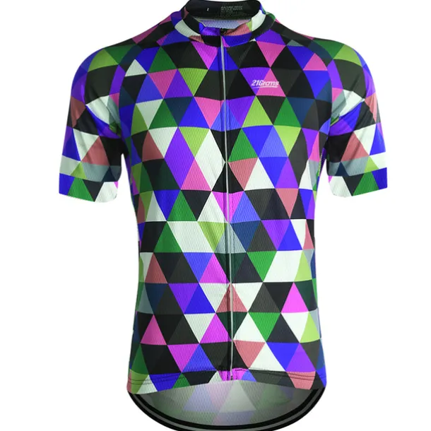 Men's Cycling Jersey Rainbow Plaid Checkered Patterned Short Sleeve Bike Jersey Top with 3 Rear Pockets Mountain Bike MTB Road Bike Cycling Quick Dry Front Zipper Back Pocket Sweat wicking Sports Red
