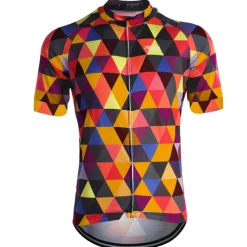Men's Cycling Jersey Rainbow Plaid Checkered Patterned Short Sleeve Bike Jersey Top with 3 Rear Pockets Mountain Bike MTB Road Bike Cycling Quick Dry Front Zipper Back Pocket Sweat wicking Sports Red