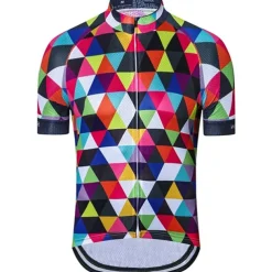 Men's Cycling Jersey Rainbow Plaid Checkered Patterned Short Sleeve Bike Jersey Top with 3 Rear Pockets Mountain Bike MTB Road Bike Cycling Quick Dry Front Zipper Back Pocket Sweat wicking Sports Red
