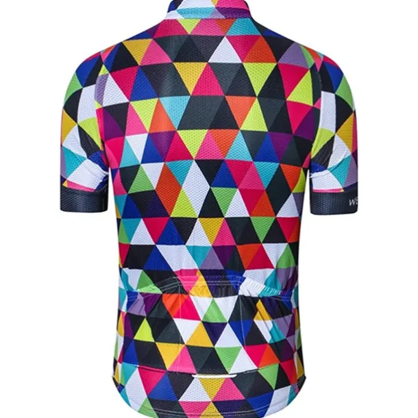 Men's Cycling Jersey Rainbow Plaid Checkered Patterned Short Sleeve Bike Jersey Top with 3 Rear Pockets Mountain Bike MTB Road Bike Cycling Quick Dry Front Zipper Back Pocket Sweat wicking Sports Red