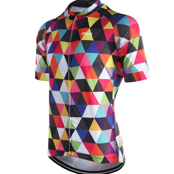 Men's Cycling Jersey Rainbow Plaid Checkered Patterned Short Sleeve Bike Jersey Top with 3 Rear Pockets Mountain Bike MTB Road Bike Cycling Quick Dry Front Zipper Back Pocket Sweat wicking Sports Red