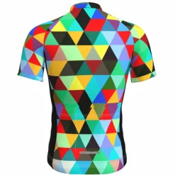 Men's Cycling Jersey Rainbow Plaid Checkered Patterned Short Sleeve Bike Jersey Top with 3 Rear Pockets Mountain Bike MTB Road Bike Cycling Quick Dry Front Zipper Back Pocket Sweat wicking Sports Red