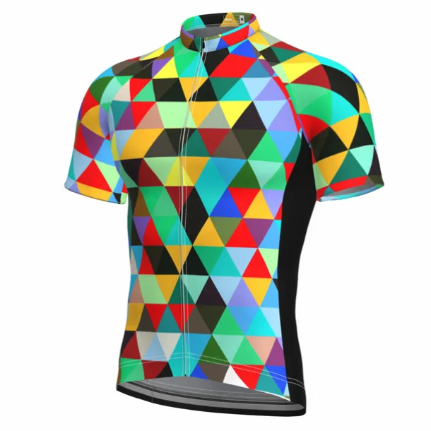Men's Cycling Jersey Rainbow Plaid Checkered Patterned Short Sleeve Bike Jersey Top with 3 Rear Pockets Mountain Bike MTB Road Bike Cycling Quick Dry Front Zipper Back Pocket Sweat wicking Sports Red
