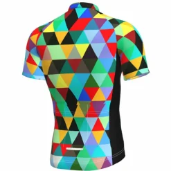 Men's Cycling Jersey Rainbow Plaid Checkered Patterned Short Sleeve Bike Jersey Top with 3 Rear Pockets Mountain Bike MTB Road Bike Cycling Quick Dry Front Zipper Back Pocket Sweat wicking Sports Red