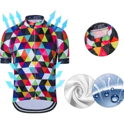 Men's Cycling Jersey Rainbow Plaid Checkered Patterned Short Sleeve Bike Jersey Top with 3 Rear Pockets Mountain Bike MTB Road Bike Cycling Quick Dry Front Zipper Back Pocket Sweat wicking Sports Red