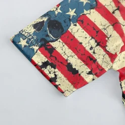 Men's Cycling Jersey Skull National Flag Short Sleeve Bike Tee Tshirt Jersey with 3 Rear Pockets Mountain Bike MTB Quick Dry Anatomic Design Wicking Breathable Sports Black Yellow Red Clothing Apparel