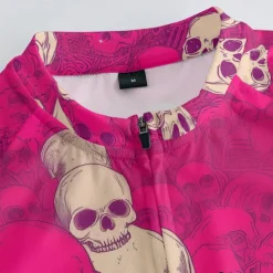 Men's Cycling Jersey Skull Short Sleeve Bike Tee Tshirt Jersey with 3 Rear Pockets Mountain Bike MTB Quick Dry Anatomic Design Wicking Breathable Sports Violet Dark Purple Red Clothing Apparel