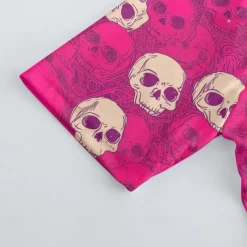 Men's Cycling Jersey Skull Short Sleeve Bike Tee Tshirt Jersey with 3 Rear Pockets Mountain Bike MTB Quick Dry Anatomic Design Wicking Breathable Sports Violet Dark Purple Red Clothing Apparel