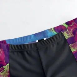 Men's Cycling Jersey Skull Short Sleeve Bike Tee Tshirt Jersey with 3 Rear Pockets Mountain Bike MTB Quick Dry Anatomic Design Wicking Breathable Sports Violet Black Dark Purple Clothing Apparel