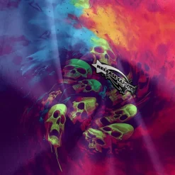 Men's Cycling Jersey Skull Short Sleeve Bike Tee Tshirt Jersey with 3 Rear Pockets Mountain Bike MTB Quick Dry Anatomic Design Wicking Breathable Sports Violet Black Dark Purple Clothing Apparel