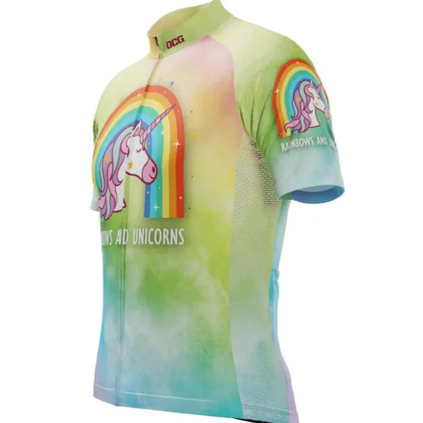 Men's Cycling Jersey Unicorn Funny Short Sleeve Bike Jersey Top with 3 Rear Pockets Mountain Bike MTB Road Bike Cycling Quick Dry Reflective Strips Back Pocket Moisture Wicking Sports Navy White