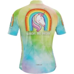 Men's Cycling Jersey Unicorn Funny Short Sleeve Bike Jersey Top with 3 Rear Pockets Mountain Bike MTB Road Bike Cycling Quick Dry Reflective Strips Back Pocket Moisture Wicking Sports Navy White
