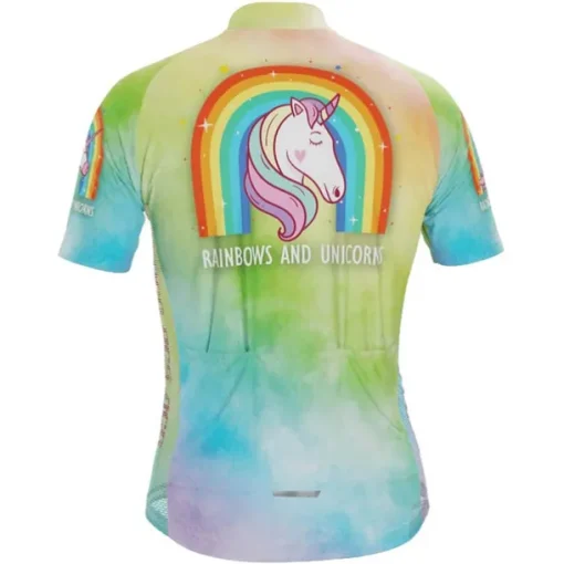 Men's Cycling Jersey Unicorn Funny Short Sleeve Bike Jersey Top with 3 Rear Pockets Mountain Bike MTB Road Bike Cycling Quick Dry Reflective Strips Back Pocket Moisture Wicking Sports Navy White