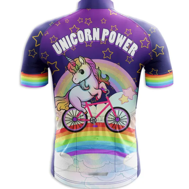 Men's Cycling Jersey Unicorn Funny Short Sleeve Bike Jersey Top with 3 Rear Pockets Mountain Bike MTB Road Bike Cycling Quick Dry Reflective Strips Back Pocket Moisture Wicking Sports Navy White