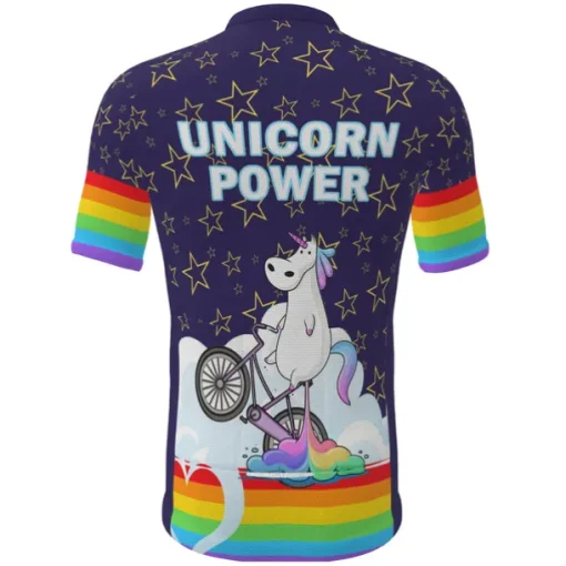 Men's Cycling Jersey Unicorn Funny Short Sleeve Bike Jersey Top with 3 Rear Pockets Mountain Bike MTB Road Bike Cycling Quick Dry Reflective Strips Back Pocket Moisture Wicking Sports Navy White