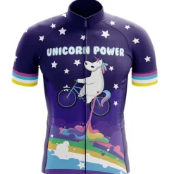 Men's Cycling Jersey Unicorn Funny Short Sleeve Bike Jersey Top with 3 Rear Pockets Mountain Bike MTB Road Bike Cycling Quick Dry Reflective Strips Back Pocket Moisture Wicking Sports Navy White