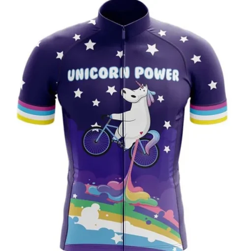 Men's Cycling Jersey Unicorn Funny Short Sleeve Bike Jersey Top with 3 Rear Pockets Mountain Bike MTB Road Bike Cycling Quick Dry Reflective Strips Back Pocket Moisture Wicking Sports Navy White